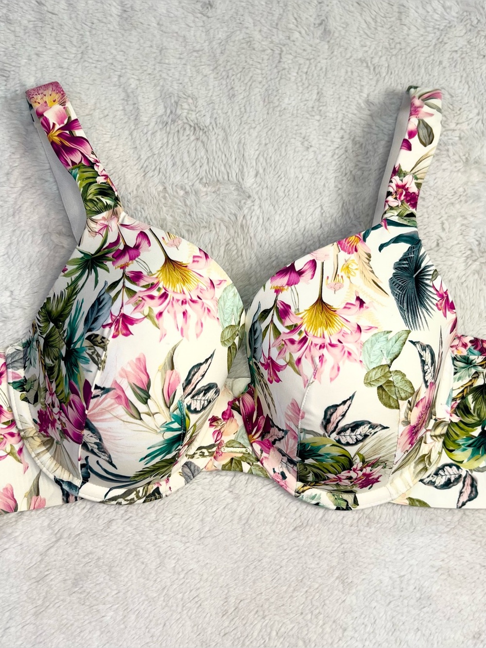 Cacique Colorful Floral Lightly Lined Full Coverage Underwire Bra Size 38B